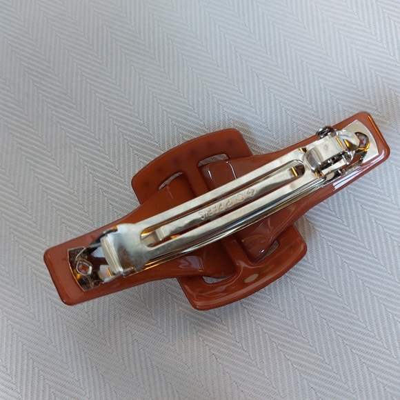 Vintage Barrette Bobby Pin  Clip Paris Lucite Rhinestones 1990s - Picture 4 of 4